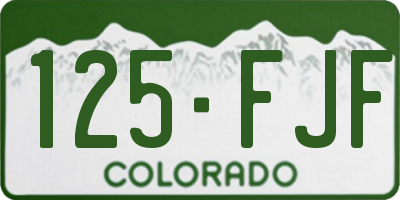 CO license plate 125FJF