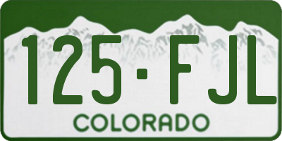 CO license plate 125FJL