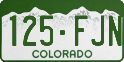 CO license plate 125FJN
