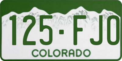 CO license plate 125FJO