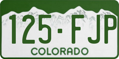 CO license plate 125FJP