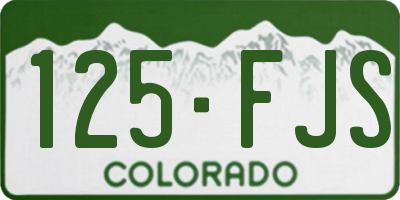 CO license plate 125FJS