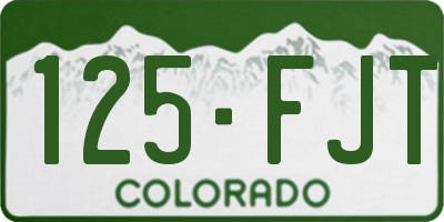 CO license plate 125FJT