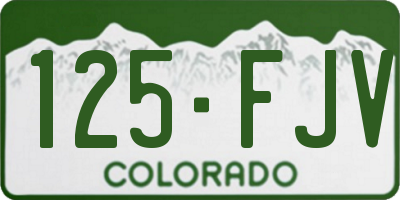 CO license plate 125FJV
