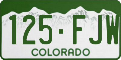 CO license plate 125FJW