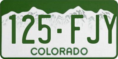 CO license plate 125FJY