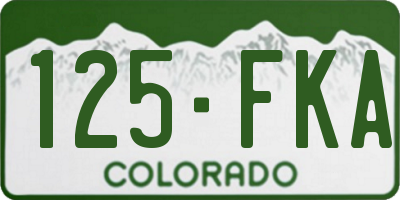 CO license plate 125FKA