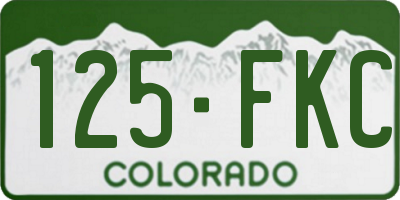 CO license plate 125FKC