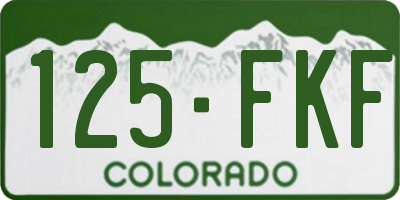CO license plate 125FKF