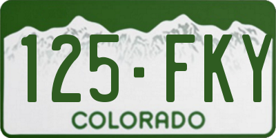 CO license plate 125FKY