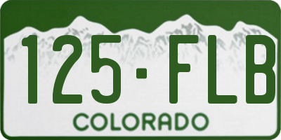 CO license plate 125FLB