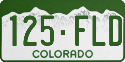 CO license plate 125FLD