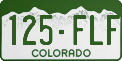 CO license plate 125FLF
