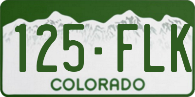 CO license plate 125FLK