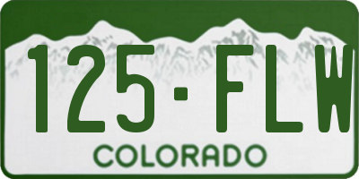 CO license plate 125FLW