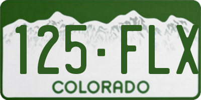 CO license plate 125FLX