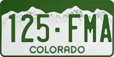 CO license plate 125FMA