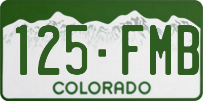 CO license plate 125FMB