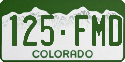 CO license plate 125FMD