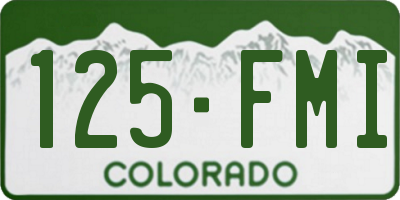 CO license plate 125FMI