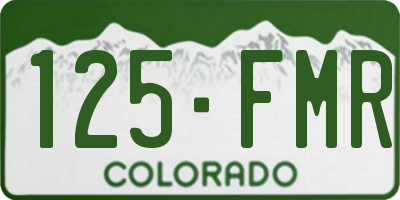 CO license plate 125FMR
