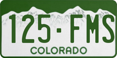 CO license plate 125FMS
