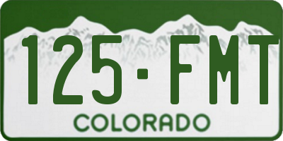 CO license plate 125FMT