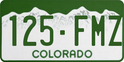 CO license plate 125FMZ