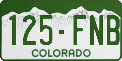 CO license plate 125FNB