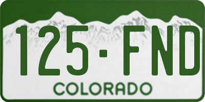 CO license plate 125FND