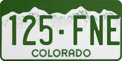 CO license plate 125FNE
