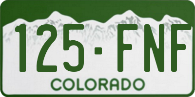 CO license plate 125FNF