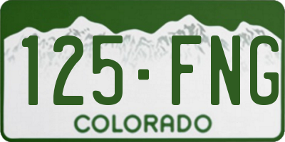 CO license plate 125FNG