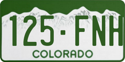 CO license plate 125FNH