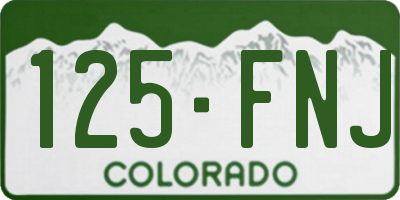 CO license plate 125FNJ