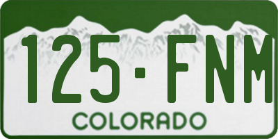 CO license plate 125FNM