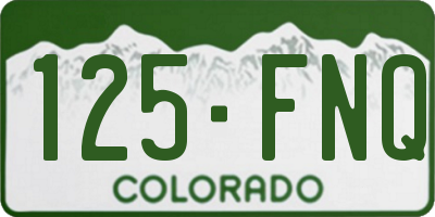 CO license plate 125FNQ
