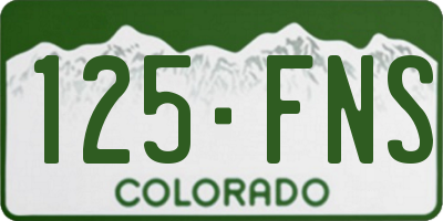 CO license plate 125FNS