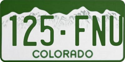 CO license plate 125FNU