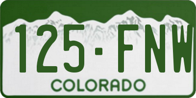 CO license plate 125FNW