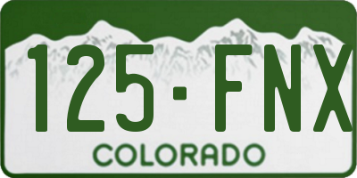 CO license plate 125FNX