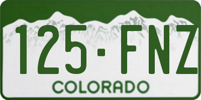 CO license plate 125FNZ