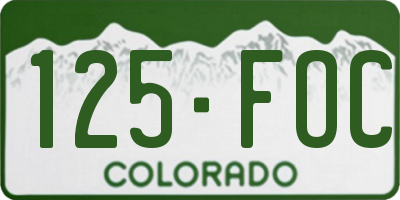 CO license plate 125FOC