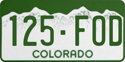 CO license plate 125FOD