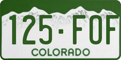 CO license plate 125FOF