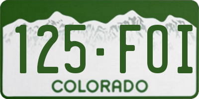 CO license plate 125FOI