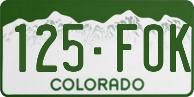 CO license plate 125FOK