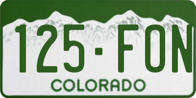 CO license plate 125FON