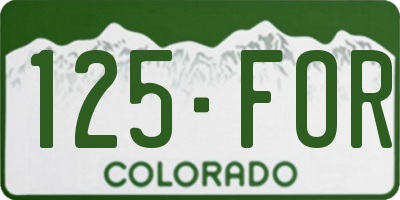 CO license plate 125FOR