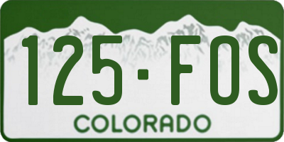CO license plate 125FOS